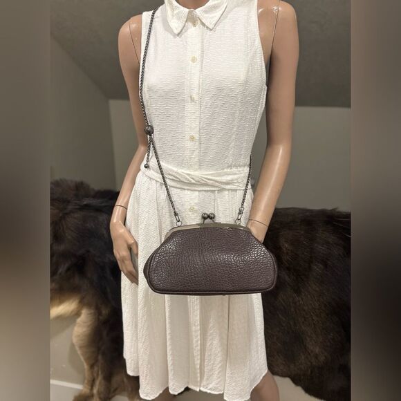 Genuine Bison Leather Handmade Vintage Style Clutch Bag, Wristlet, Crossbody - Picture 10 of 16